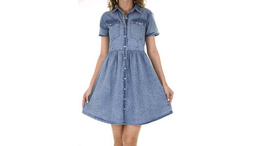 como usar vestido jeans no inverno